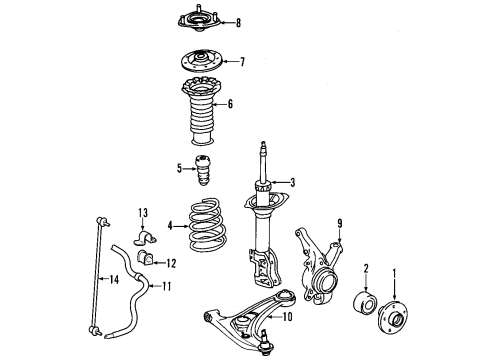 2008 Toyota Yaris Front Suspension, Control Arm, Stabilizer Bar Diagram 2 - Thumbnail