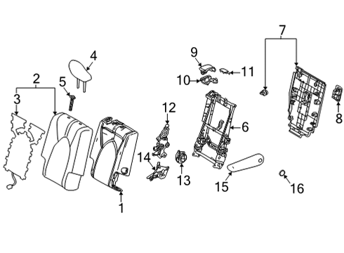 2020 Toyota Highlander Second Row Seats, Body Diagram 7 - Thumbnail