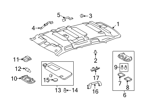 2012 Scion xD Visor Assembly, Left Diagram for 74320-52820-B0