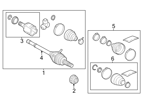 2024 Toyota Grand Highlander Drive Axles - Rear Diagram