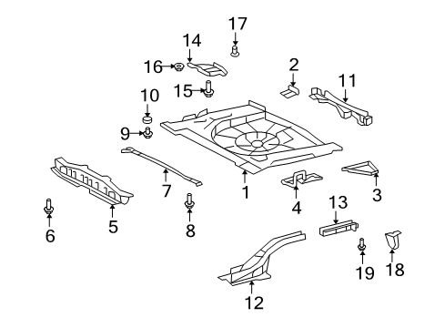 2009 Scion xB Panel, Rear Floor Side, LH Diagram for 58314-12310