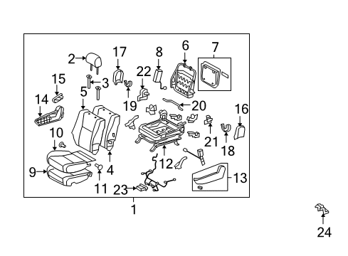 2008 Toyota Tundra Pad, Front Seat Back, RH Diagram for 71551-0C210