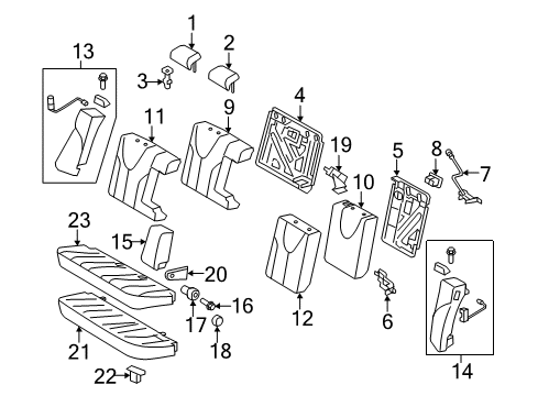 2009 Toyota Camry Seat Back End, Brown, Driver Side Diagram for 71550-33401-E1