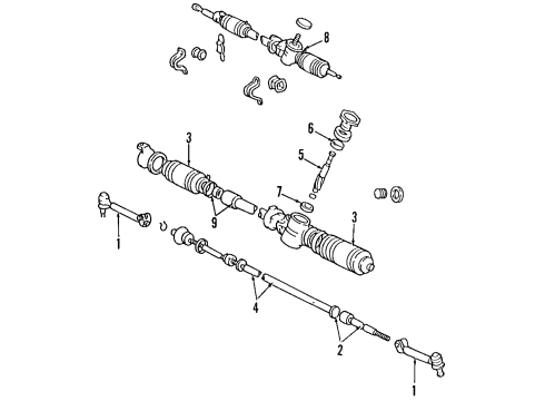 1991 Toyota Corolla Steering Rack Diagram for 45521-12100