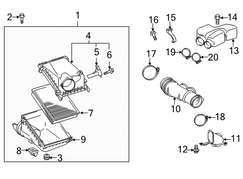 2010 Toyota FJ Cruiser Air Intake Diagram