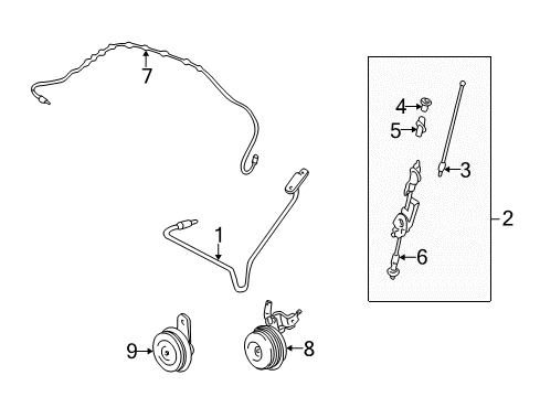 1999 Toyota Corolla Horn Assy, High Pitched Diagram for 86510-12560