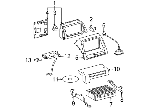 2006 Toyota Prius Bracket, Multi-Display CONTROLER, B Diagram for 86118-47010