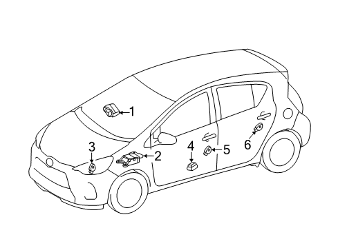 2012 Toyota Prius C Air Bag Components Diagram 2 - Thumbnail