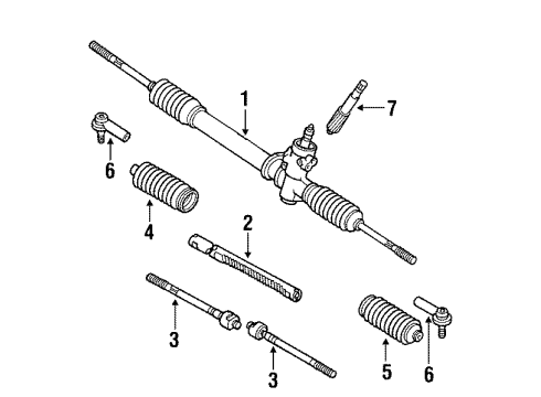 1990 Toyota Corolla Steering Column & Wheel, Steering Gear & Linkage Diagram 7 - Thumbnail