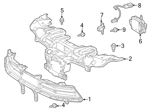 2023 Toyota Prius Grille & Components Diagram