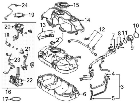 2021 Toyota RAV4 Prime Fuel System Components, Fuel Delivery Diagram