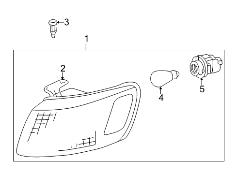 2000 Toyota Camry Lens, Front Turn Signal Lamp, RH Diagram for 81511-AA020