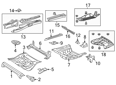 2013 Toyota Avalon Pan Sub-Assembly, Center Fl Diagram for 58204-07010