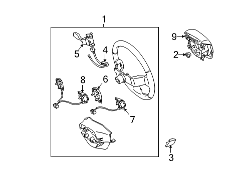 2009 Toyota Corolla Wheel Assembly, Steering Diagram for 45100-02F10-B0