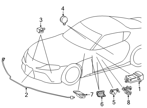 2021 Toyota GR Supra Chamber Assembly, PEDEST Diagram for 52620-WAA01