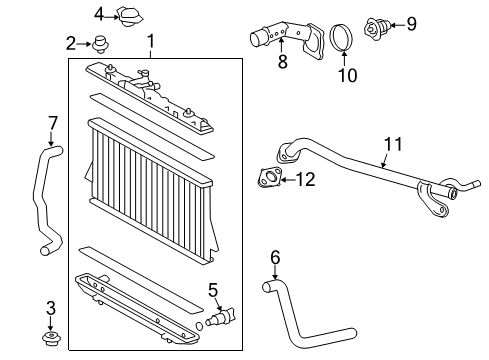 2018 Toyota Highlander Radiator Assembly Diagram for 16400-0V230