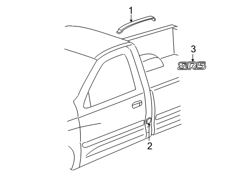 2002 Toyota Tundra Moulding, Roof Drip Side Finish, LH Diagram for 75552-0C020