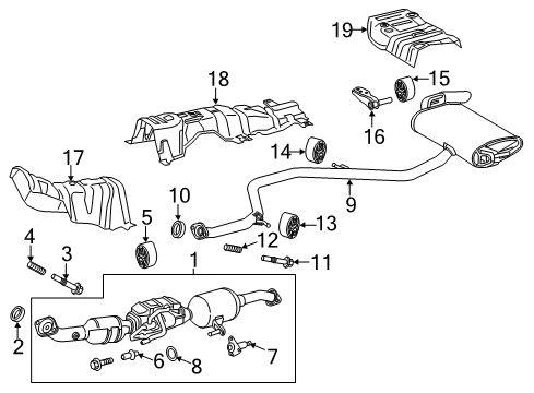 2019 Toyota Prius Prime Exhaust Components Diagram