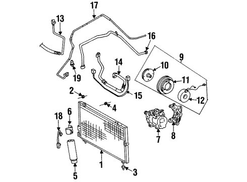 1996 Toyota Paseo Stator Sub-Assy, Magnet Clutch Diagram for 88411-1A040