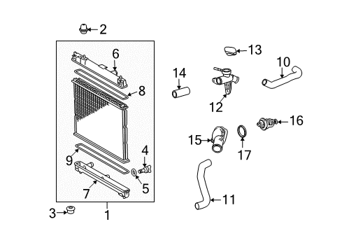 2012 Scion xD Tank, Radiator, Lower Diagram for 16461-21270