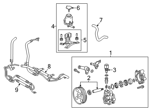 2021 Toyota Tundra P/S Pump & Hoses, Steering Gear & Linkage Diagram