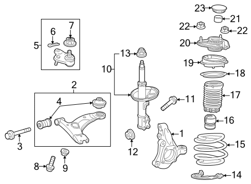 2023 Toyota Prius KNUCKLE, Steering, R Diagram for 43211-10130