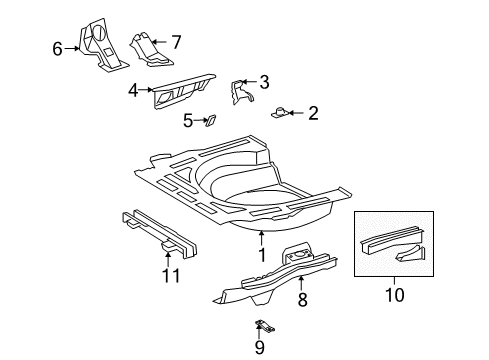 2011 Toyota Corolla Rear Body - Floor & Rails Diagram 2 - Thumbnail