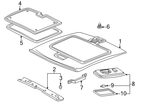 1999 Toyota RAV4 Interior Trim - Roof Diagram 3 - Thumbnail