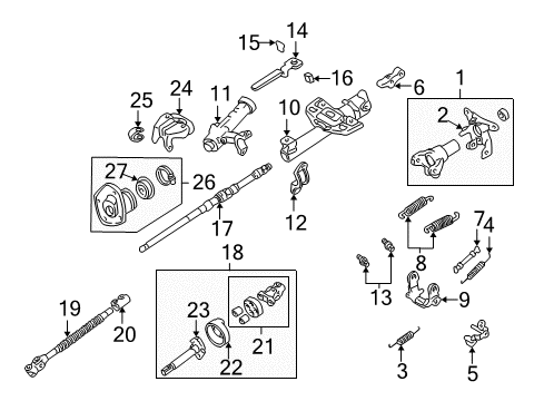 2000 Toyota Land Cruiser Steering Column & Wheel, Steering Gear & Linkage Diagram 3 - Thumbnail