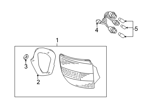 2002 Toyota Celica Lens & Body, Rear Combination Lamp, RH Diagram for 81551-2B520