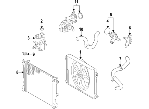 2020 Toyota Highlander Cooling System, Radiator, Water Pump, Cooling Fan Diagram 3 - Thumbnail