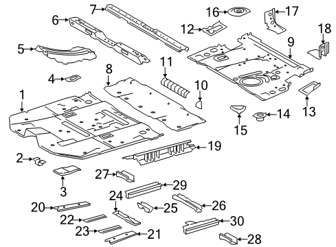 2019 Toyota Highlander Pillars, Rocker & Floor - Floor & Rails Diagram 2 - Thumbnail