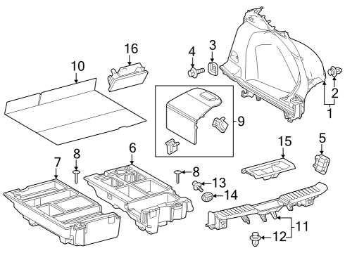 2023 Toyota Prius Interior Trim - Rear Body Diagram 1 - Thumbnail