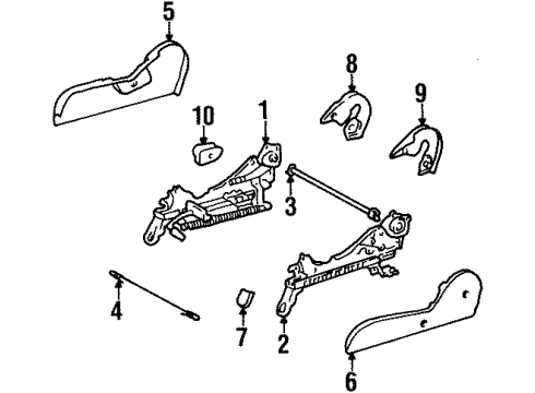 1997 Toyota T100 Track Cover, Passenger Side Diagram for 71811-34030-B0