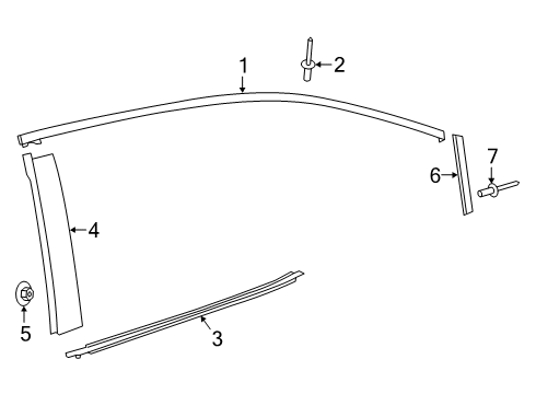 2023 Toyota Corolla Exterior Trim - Rear Door Diagram 1 - Thumbnail