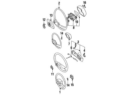 1987 Toyota Pickup Steering Column, Steering Wheel & Trim Diagram 9 - Thumbnail