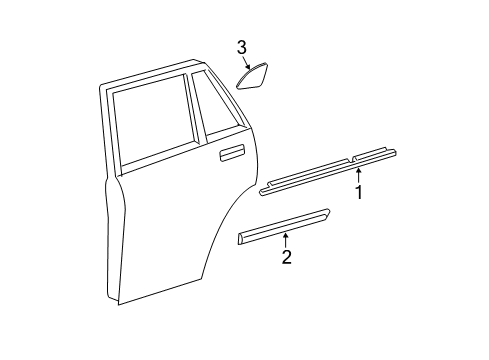 2007 Toyota Highlander Exterior Trim - Rear Door Diagram 2 - Thumbnail