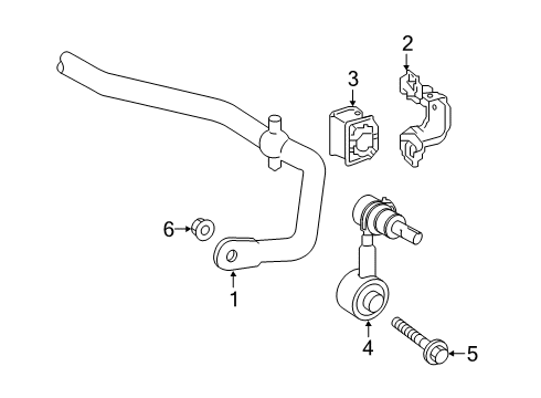 2020 Toyota Prius AWD-e Rear Suspension, Control Arm Diagram 1 - Thumbnail