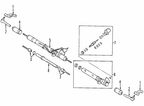 2000 Toyota Land Cruiser Gasket Kit, Power Steering Control Valve Overhole Diagram for 04455-60050