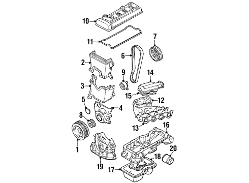 1995 Toyota Celica Engine Parts & Mounts, Timing, Lubrication System Diagram 1 - Thumbnail