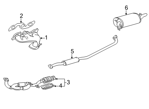 1998 Toyota Camry Exhaust Components, Exhaust Manifold Diagram 2 - Thumbnail