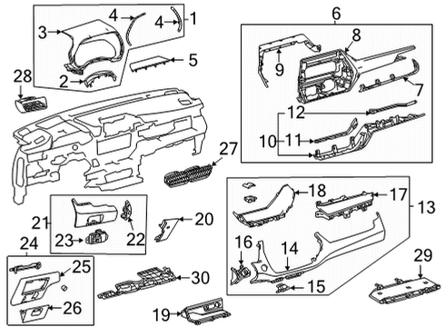 2023 Toyota Highlander Register Assembly, INSTR Diagram for 55660-0E090