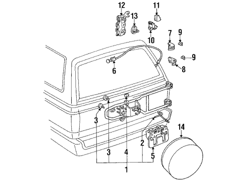 1990 Toyota 4Runner Cover Retainer Diagram for 51908-89101