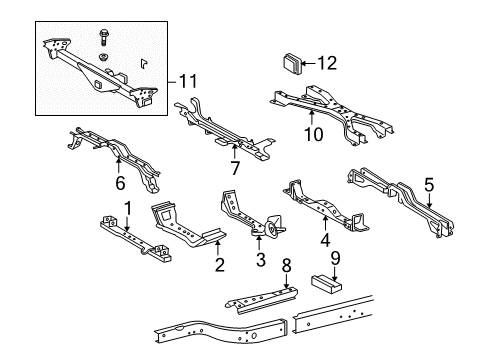 2009 Toyota Tacoma CROSSMEMBER Sub-Assembly, Frame Diagram for 51204-04060