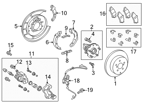 2015 Toyota Prius V Rear Brakes Diagram