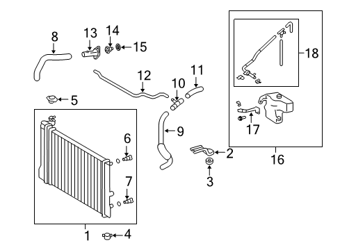 2009 Toyota Corolla Radiator & Components Diagram 4 - Thumbnail