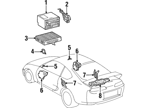 1993 Toyota Supra Speaker Assy, Rear Diagram for 86160-14340