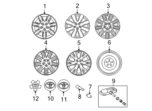 2009 Toyota Avalon Wheel, Disc Diagram for 42611-07030