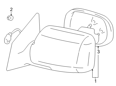 2003 Toyota Echo Mirror Glass, Passenger Side Diagram for 87931-1A840