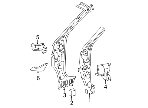 2013 Toyota RAV4 Hinge Pillar Reinforcement, Lower Driver Side Diagram for 61109-42904